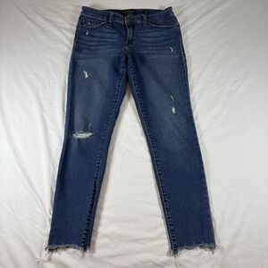 Lucky Brand Stella Skinny Jeans Womens 6/28 Ankle Distressed Raw Hem Stretch